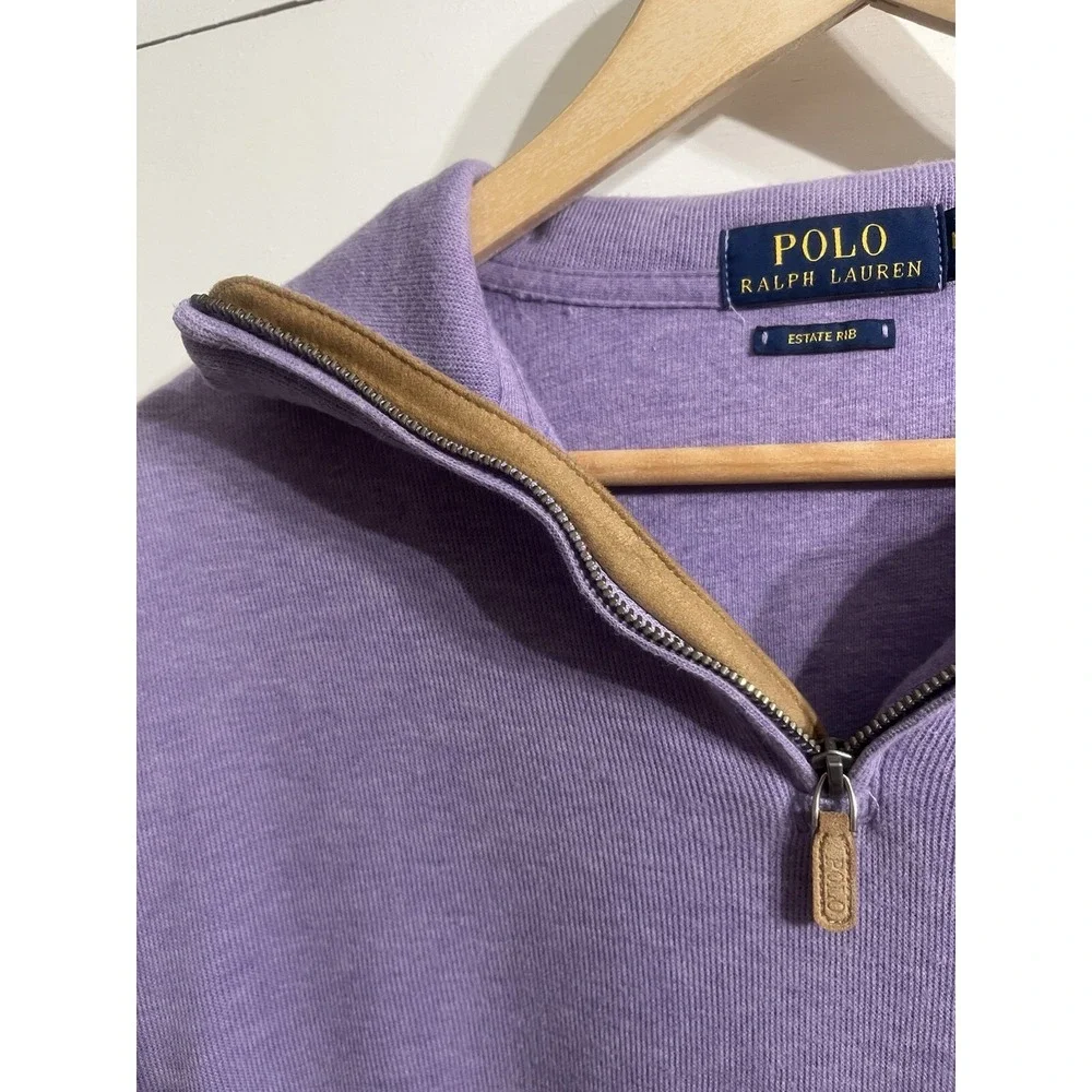 Ralph Lauren Polo Sweater Adult M Purple Brown Estate Rib Pullover Sweatshirt‎